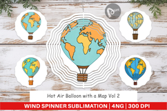 Wind Spinner Map Hot Air Balloon Product Image 1