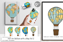 Digital Paper Map Hot Air Balloon Product Image 1