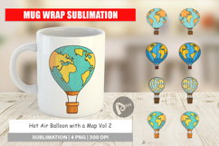 Mug Wrap Map Hot Air Balloon Product Image 1