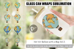 Glass Can Map Hot Air Balloon Product Image 1