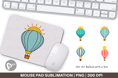 Mouse Pad Sun Hot Air Balloon Product Image 1