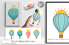Digital Paper Sun Hot Air Balloon Product Image 1
