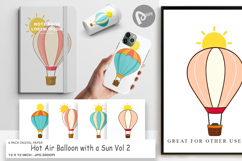 Digital Paper Sun Hot Air Balloon Product Image 1