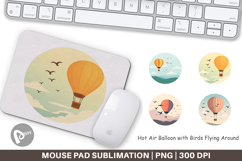 Mouse Pad Bird Hot Air Balloon Product Image 1