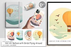 Digital Paper Bird Hot Air Balloon Product Image 1