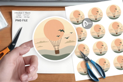 Bird Hot Air Balloon Sticker Product Image 1