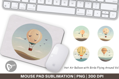 Mouse Pad Bird Hot Air Balloon Product Image 1
