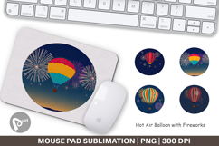 Mouse Pad Fireworks Hot Air Balloon Product Image 1