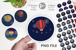 Fireworks Hot Air Balloon Sticker Product Image 1