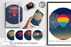 Digital Paper Fireworks Hot Air Balloon Product Image 1