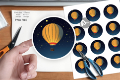 Starry Hot Air Balloon Sticker Product Image 1