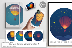 Digital Paper Starry Hot Air Balloon Product Image 1