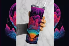 Hot Balloons Tumbler Wrap , Alcohol Ink Tumbler Wrap, Hot Balloons Png, Cute Tumbler Wrap