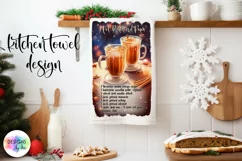 Christmas Kitchen Towel | Christmas Cocktail Recipe Design Product Image 1