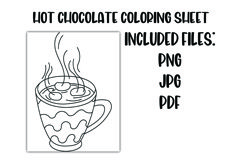 Hot Chocolate Winter Coloring Sheet for Kids Product Image 1