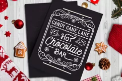 hot chocolate farmhouse svg white on black