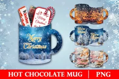 Mug of hot chocolate. Postcard. Paper craft Product Image 1