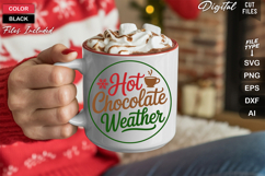 Hot Chocolate Weather SVG | Christmas Round Sign SVG | Xmas Product Image 5