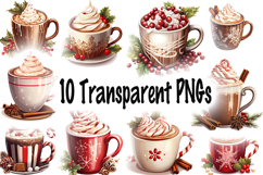 Christmas Hot Cocoa Clipart | Festive Mug PNG Bundle Product Image 10