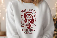 Hot Cocoa and Holiday Chaos SVG PNG | Funny Retro Christmas Product Image 2