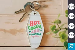 Hot Cocoa And SVG ,Christmas Motel Keychain SVG Design Product Image 1