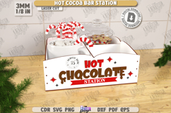 Wooden Hot Cocoa Bar Station Box Laser Cut Bundle, Kitchen Product Image 5