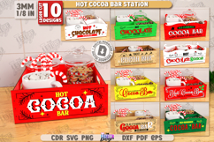 Wooden Hot Cocoa Bar Station Box Laser Cut Bundle, Kitchen Product Image 1