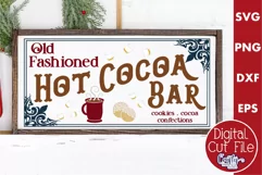 Hot Cocoa Bar Sign, Vintage Christmas Farmhouse Svg Product Image 1