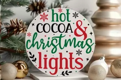 Hot Cocoa And Christmas SVG ,Christmas Round SVG Design Product Image 3