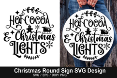 Christmas Round Signs SVG Deign - Hot Cocoa &amp; Christmas Ligh Product Image 5