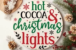 Hot Cocoa And Christmas SVG ,Christmas Round SVG Design Product Image 2