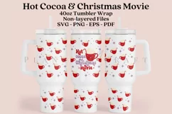 hot cocoa christmas movie 40oz quencher tumbler sublimation full wrap high resolution transparant background