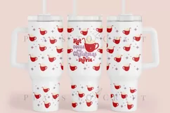 hot cocoa christmas movie 40oz quencher tumbler sublimation full wrap high resolution transparant background