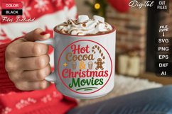 Hot Cocoa &amp; Christmas Movies SVG | Christmas Round Sign SVG Product Image 5