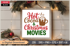Hot Cocoa &amp; Christmas Movies SVG | Christmas SVG | Holiday Product Image 6