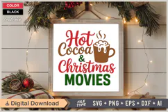 Hot Cocoa & Christmas Movies SVG | Christmas SVG | Holiday Product Image 6