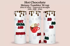 hot cocoa christmas skinny tumbler sublimation wrap with high resolution and transparant background are for 20oz and 30oz skinny tumbler