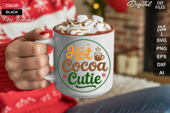 Hot Cocoa Cutie SVG | Christmas Round Sign SVG | Xmas SVG Product Image 5