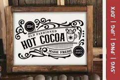 Hot Cocoa svg sign - Vintage Christmas Sign - old style Product Image 2