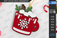 Hot Cocoa Mug Ornament Laser Cut Bundle|Christmas SVG Design Product Image 3