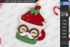 Hot Cocoa Mug Ornament Laser Cut Bundle|Christmas SVG Design Product Image 6