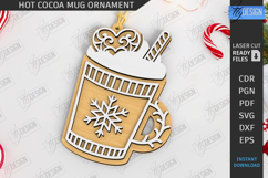 Hot Cocoa Mug Ornament Laser Cut Bundle|Christmas SVG Design Product Image 8
