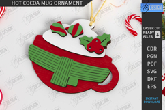 Hot Cocoa Mug Ornament Laser Cut Bundle|Christmas SVG Design Product Image 9