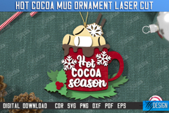 Hot Cocoa Mug Ornament Laser Cut | Cup Pendant | Christmas Product Image 1