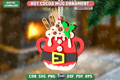Cocoa Mug Ornament Laser Cut | Cup Pendant |Hanging Tree Toy Product Image 1