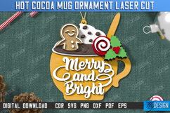 Hot Cocoa Mug Ornament Laser Cut | Cup Pendant | Christmas Product Image 1