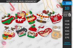 Hot Cocoa Mug Ornament Laser Cut Bundle|Christmas SVG Design Product Image 1