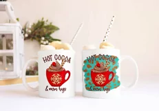 Hot Cocoa and Warm Hugs Sublimation | Christmas Mug Print Product Image 4