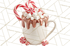 Hot Cocoa Clipart PNG, Christmas Drinks, Cozy Mugs Product Image 2
