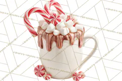 Hot Cocoa Clipart PNG, Christmas Drinks, Cozy Mugs Product Image 2